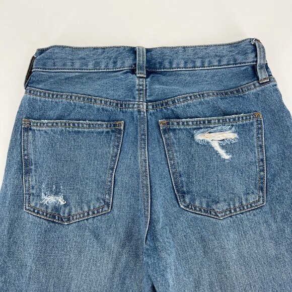 Free People 5 Button Fly Destroyed Jeans Skinny Cropped Size 24 Grunge Beach - Picture 7 of 10